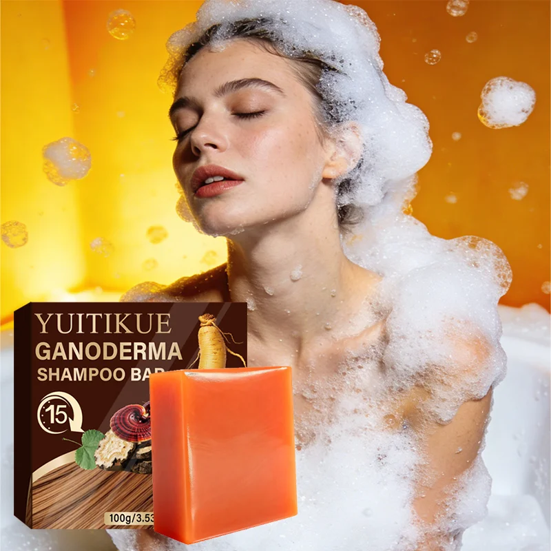 YUITIKUE Ganoderma Shampoo Bar | 4IN1 Formula With Ginseng & Ginger | For Shiny Color, Moisturizing & Healthy Hair 100g