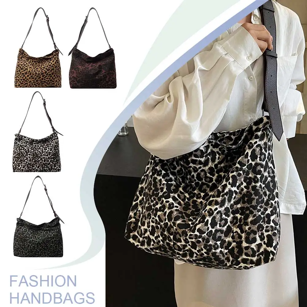 

Shoulder Bag for Women Leopard Print Crossbody Bag Adjustable Strap Hobo Bag with Zipper Satchel Purse for Work Travel College