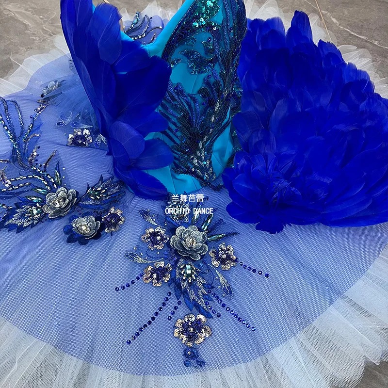 BT00411 プロフェッショナル高品質カスタムサイズ 7 層キッズガールズ女性大人パフォーマンスウェアブルーバードバレエチュチュ衣装