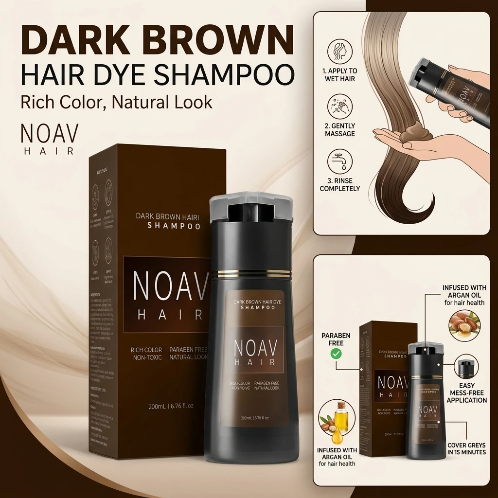 Natural Fast Coloring Shampoo Long-Lasting One Wash Color Fixing Hair Dye for Quick Hair Tinting And Conditioning