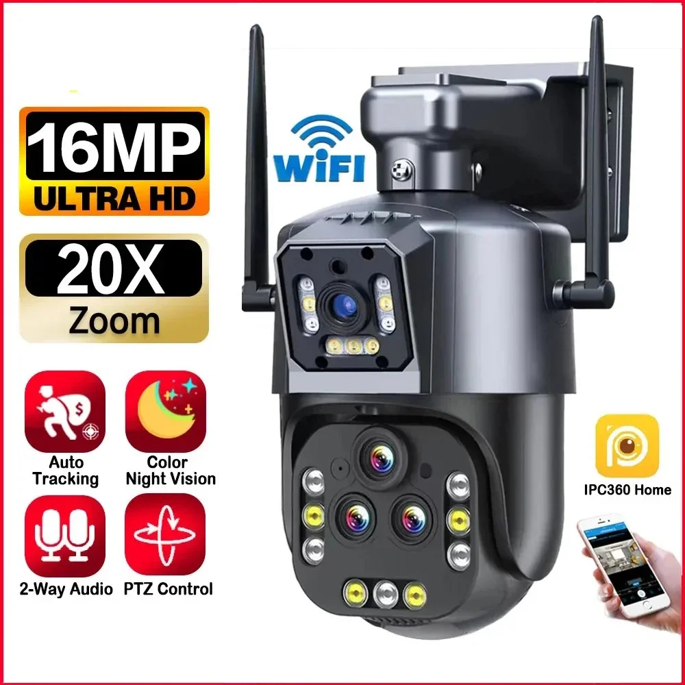 Ultra-long Distance 100M-150M 8K 16MP WiFi PTZ IP Camera Outdoor 20X Zoom AI Auto Tracking Human Waterproof Security CCTV Camera