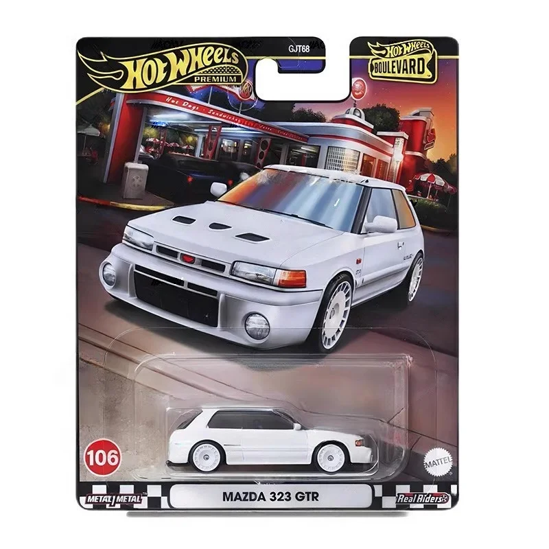 5 قطع/مجموعة من العجلات الساخنة GJT68 Y Boulevard 22 Mazda 323 Acura Ford Alloy Cars مع إطارات مطاطية، 1:64 Diecast نموذج معدني للمركبات