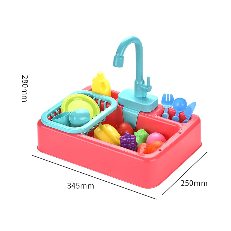 Mini Kitchen Food Educational Summer Toys Role Playing Girls Toys Kids Kitchen Toys Simulation Electric Dishwasher Pretend Play