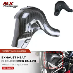 V4 2023 For DUCATI Streetfighter Panigale V4 V4S V4R Motorcycle Carbon Fiber Exhaust Cover Heat Shield Protection (EURO 5 Only)