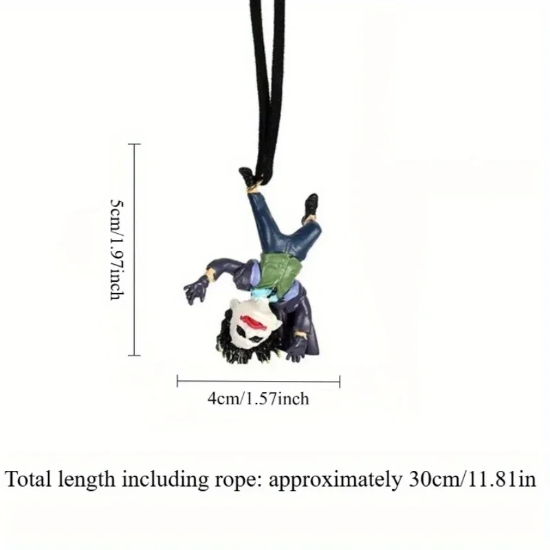 مهرج سيارة الراتنج قلادة، لوازم السيارات الإبداعية، سيارة الديكور مرآة الرؤية الخلفية الكرتون قلادة، هدية عيد الميلاد والهالوين