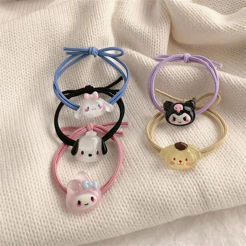 Sanrio transparent rubber hair band cute cartoon hair band Cinnamoroll My Melody headband student headwear kawaii A