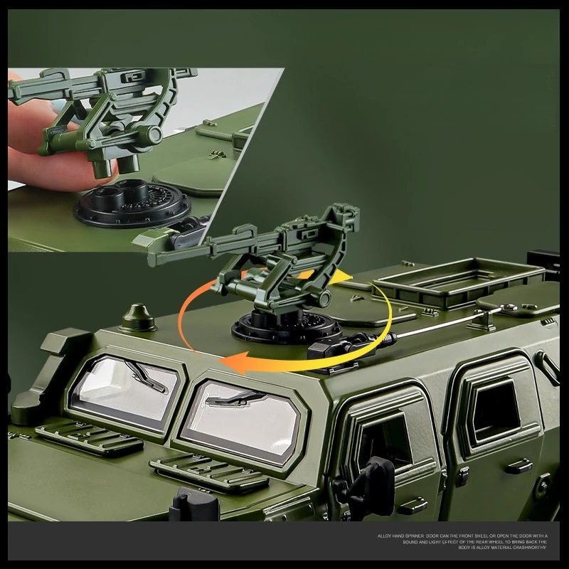 1:18 Alloy military Mengshi off-road truck door can be opened 24CM model gift-giving cross-border hot sale