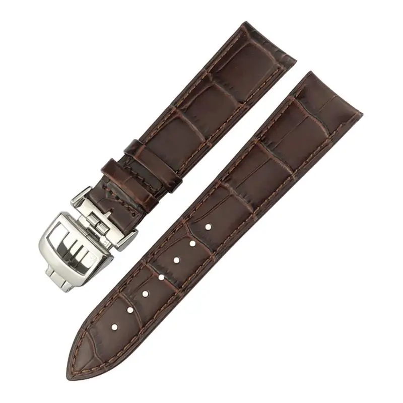 

NFR 20mm 21mm Cowhide Watchband Fit For Jaeger-LeCoultre Master Watch Strap Soft Black Brown Blue Leather Bracelets Folding