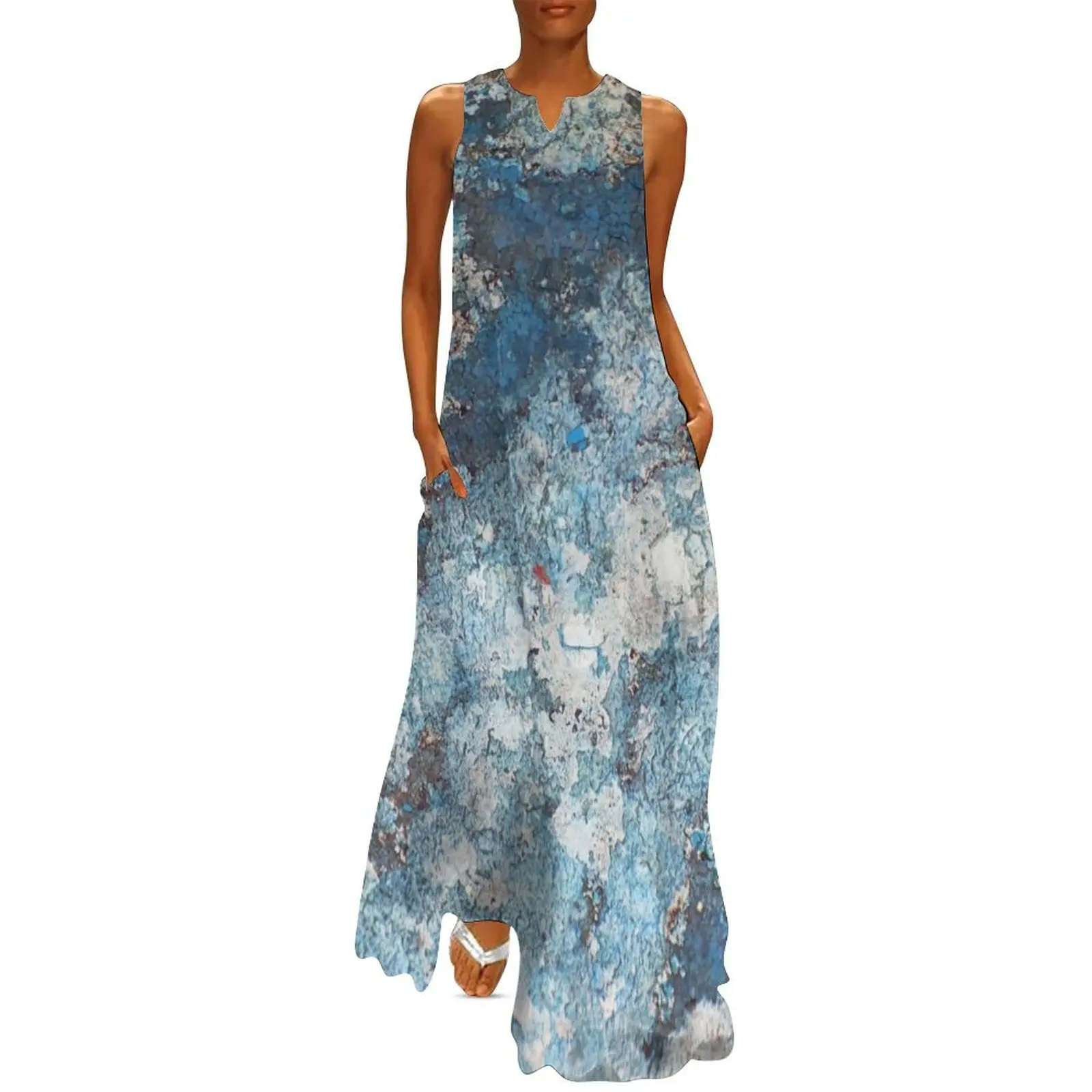 

Blue Earth Long Dress Women's skirt dresses with long sleeves Female clothing women's clothing trend 2025
