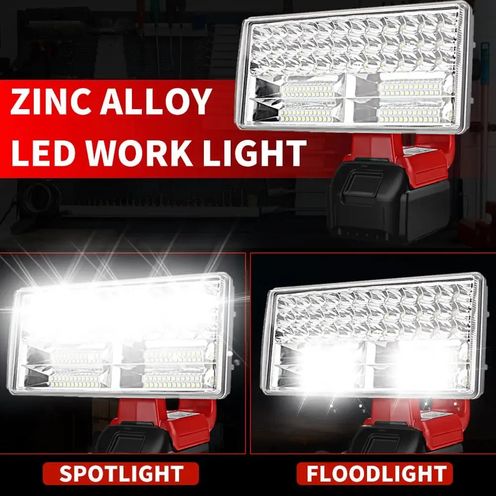 40 واط الشعلة اللاسلكية التخييم في الهواء الطلق ضوء LED ضوء العمل لماكيتا/ديوالت/ميلووكي/بوش/بلاك اند ديكر/الحرفي 18-20 فولت بطاريات #4