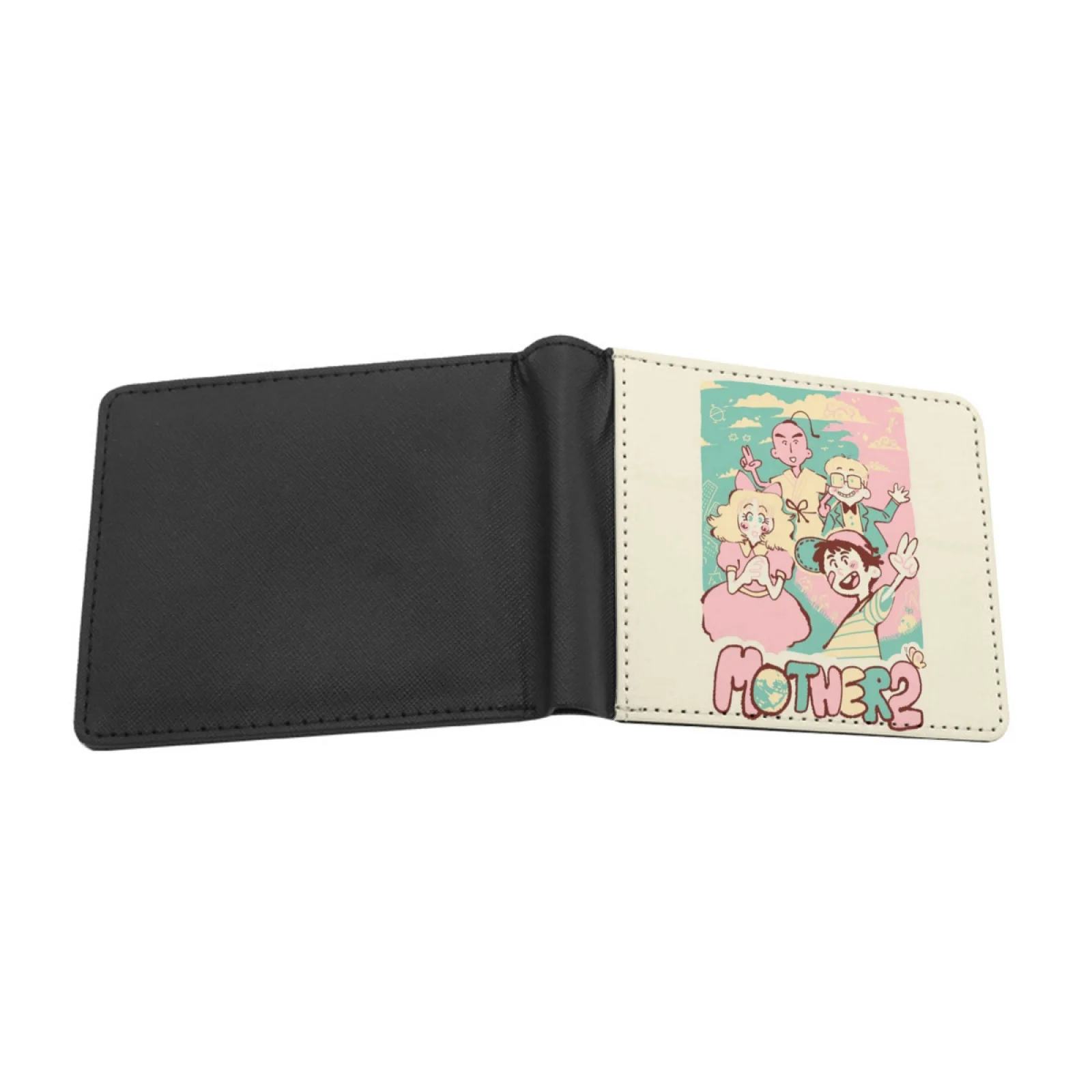 Mother2 New Men's Wallet Short Fashion Pu Leather Wallet Multi Card Wallet Earthbound Mother 2 Ness Ssb Super Smash Bros Mother