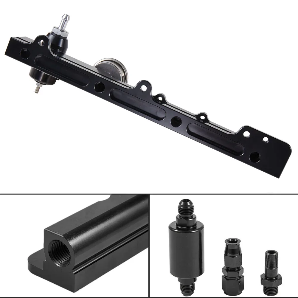 KYOSTAR-Kit de alumínio ferroviário combustível para Honda Integra Civic Del Sol Si B16A B18C B20B B20Z AN6 montagem, 1 2 "Fuel Bore, 1000