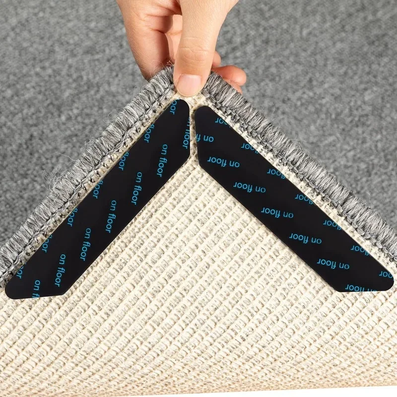 Carpet Non-slip Sticker Reusable Washable Anti Curling Patch Fixed Sticker Floor Rug Mat Tape Stick Gripper Corner Pad Household