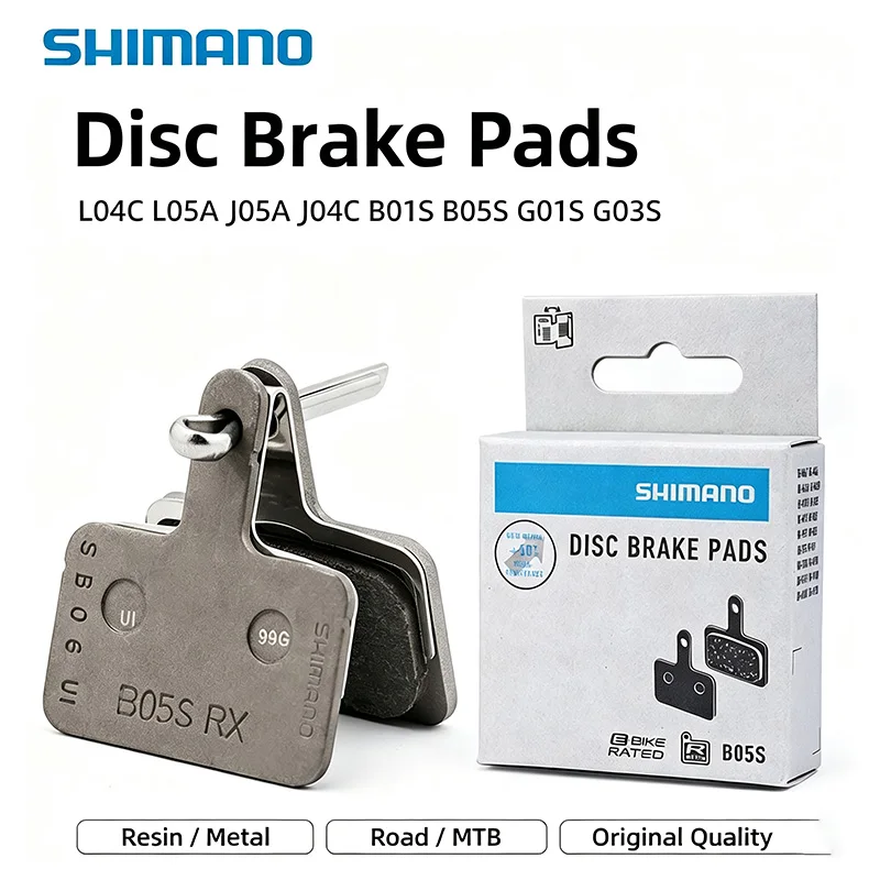 Image of Shimano Fahrrad Hydraulische Scheibenbremsbeläge L04C L05A J04C J05A B01S B05S G01S G03S Rennrad Metall-Harz Geräuscharme Bremsbeläge 1 Paar
