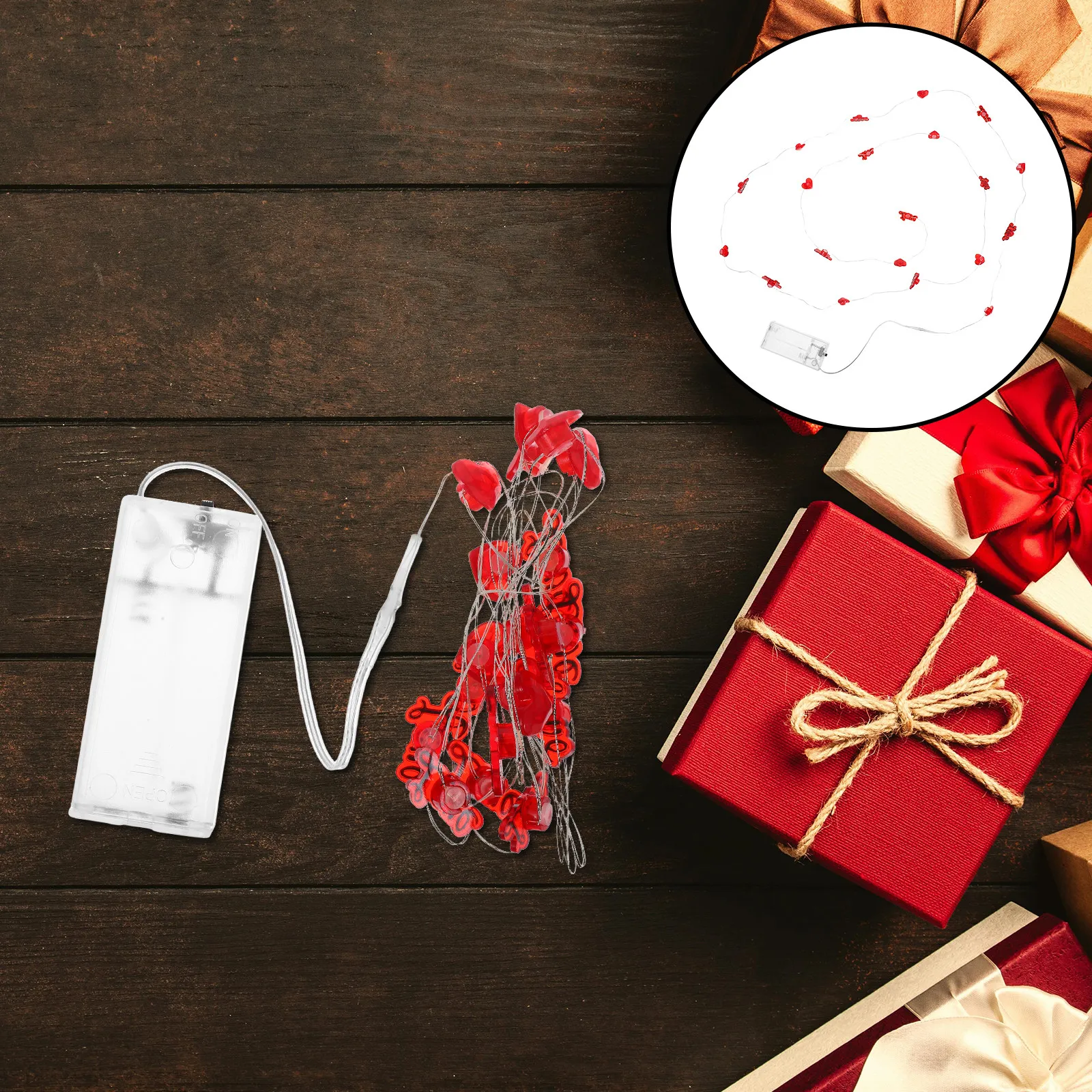 

Valentine's Day Fairy Lights LED Heart Shaped String for Romantic Room Decor Indoor Outdoor Hanging Decoration Red