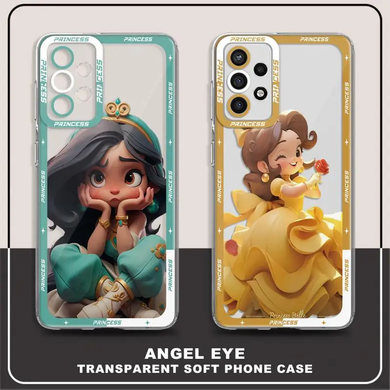 Princess Bella Disney Clear Case For Samsung Galaxy A54 A14 A53 A34 A52 A12 A13 5G A25 A33 A23 A51 A71 A21s A32 4G Cover Fundas