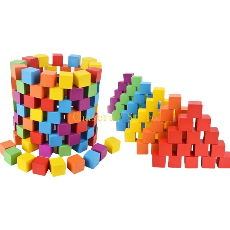E7CE Educational Wooden Colorful Cube Block Set Set Toy per il bambino elementare