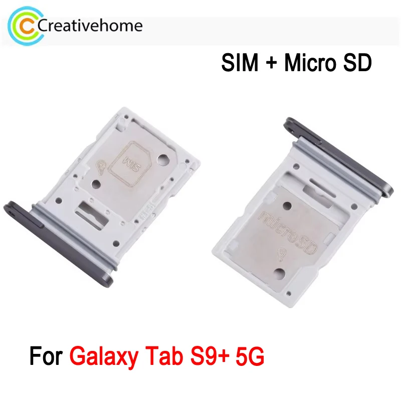 

Лоток для SIM-карты для Samsung Galaxy Tab S9 Plus 5G SM-X816, Micro SD + лоток для SIM-карты, Запасная часть