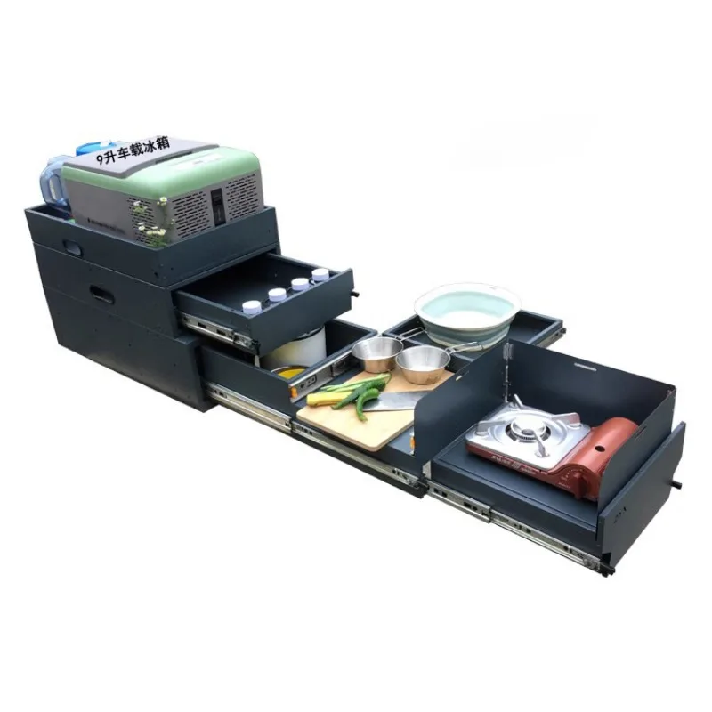 Car Camping Catering Mobile Kitchen Box Slide out of the car Camping Kitchen Box Storage Box Kitchen