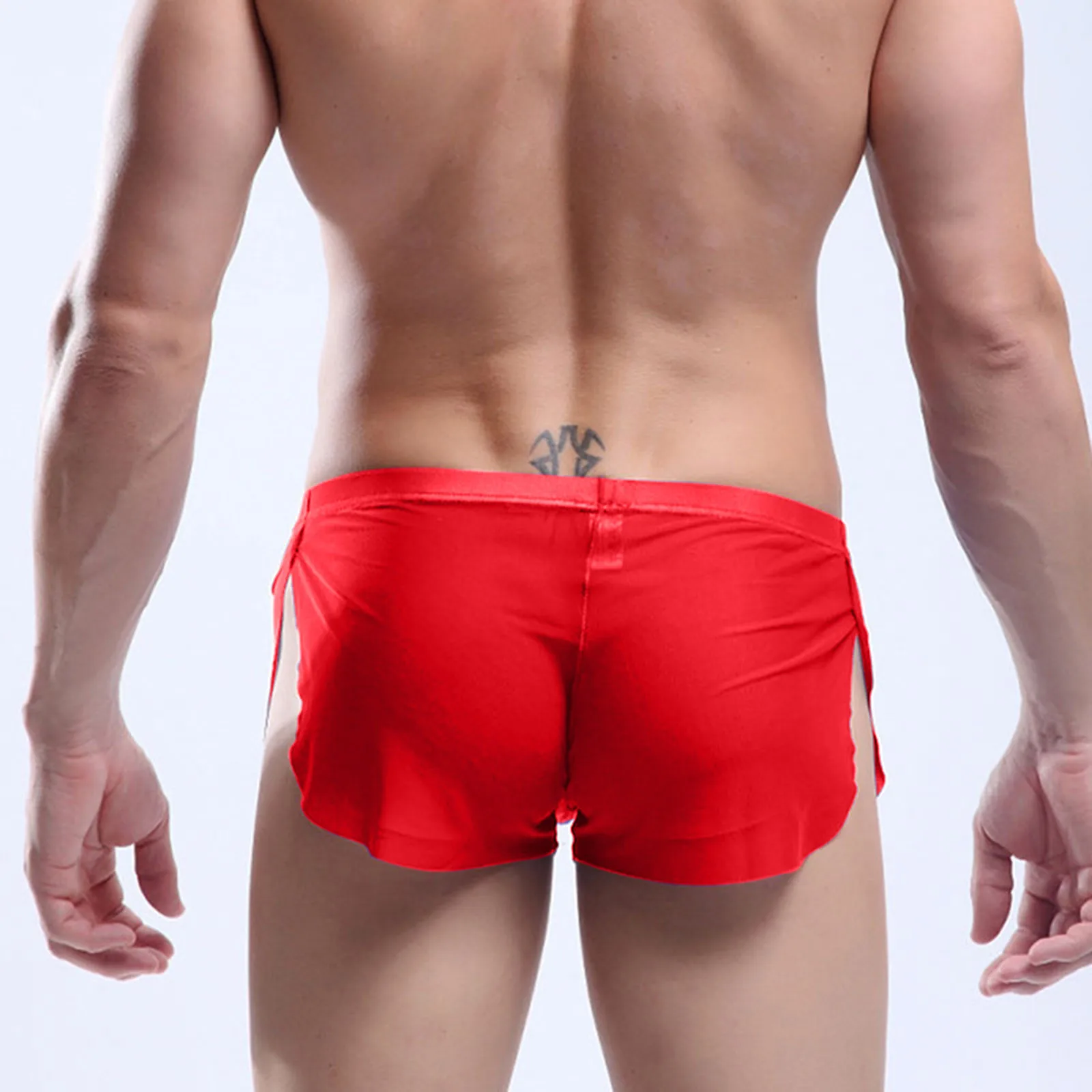 Sport Jogger Shorts Sexy Men Running Shorts Exercise Elastic Comfortable Jogging Sweatpants Boxer Shorts Pajamas Side Split