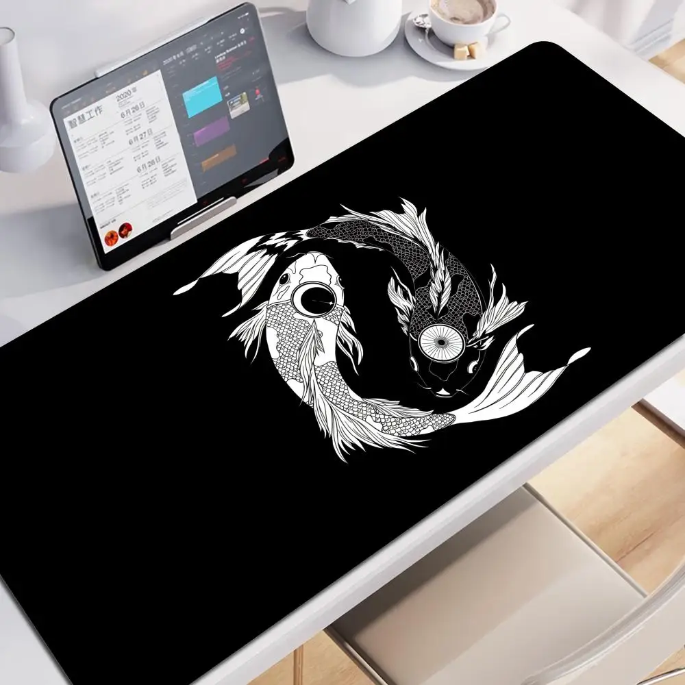 Yin Yang Fish Koi Multi-size Mouse Pad Chinese Style GamerLarge Office Keyboard MouseMat Black White Carpets Mousepad for Laptop