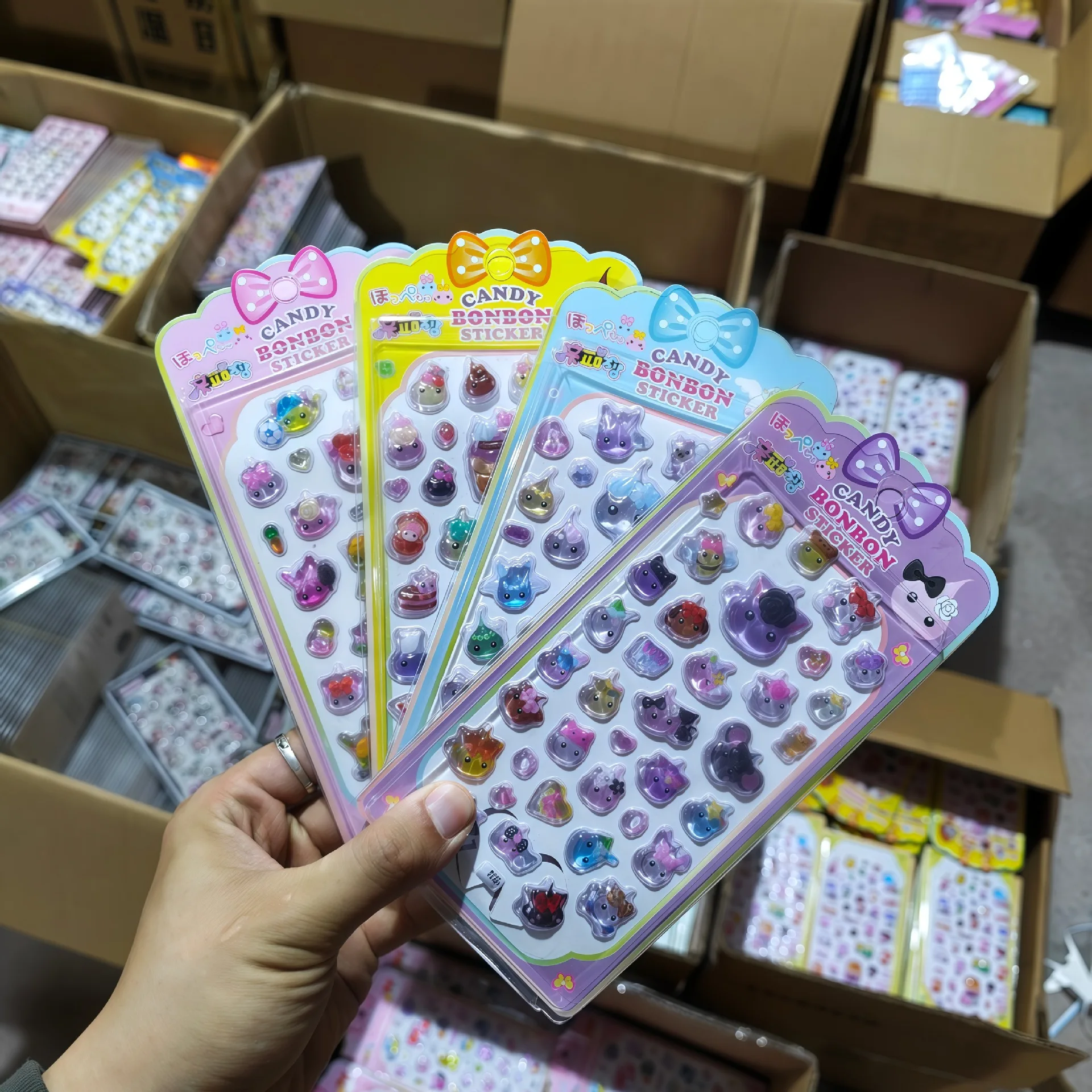 NEW 3D Cute Animal Stickers Embossed Stickers Candy Drops Diary Mobile Phone Case Diy Decoration Birthday Gift