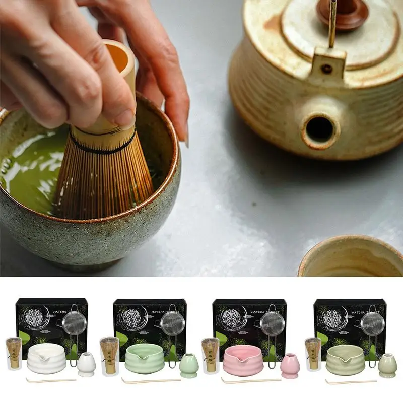 Japanese Tea Set 5-Piece Authentic Matcha Set Professional Matcha Whisk Set Matcha Kit For Matcha Lovers Novices Family Friends