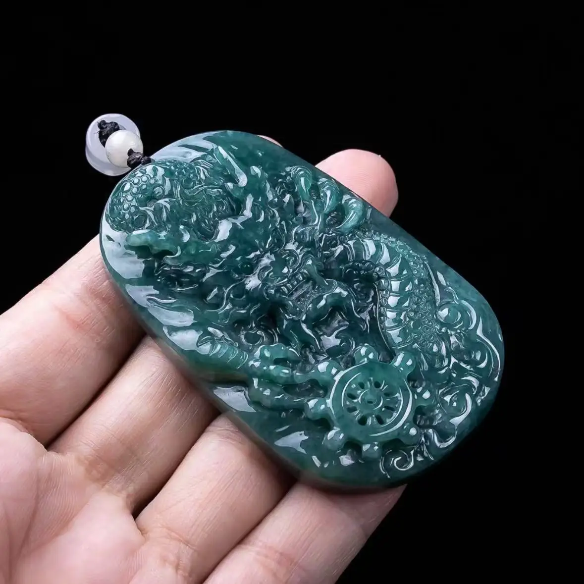 

Myanmar Jadeite Dragon Pendant Accessories Fashion Real Jade Necklace Designer Gemstone Luxury Vintage Carved Amulet Talismans