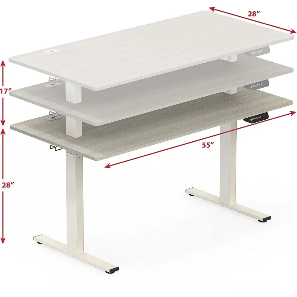 Standing Desk with Electric Height Adjustable, Telescopic Height Adjustment, Office Table