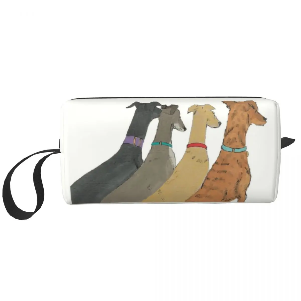 Witing Greyhounds Dog Makeup Bag para Mulheres, Whippet Kawaii, Sighthound Storage, Sacos De Higiene Pessoal, Organizador De Cosméticos, Travel Case