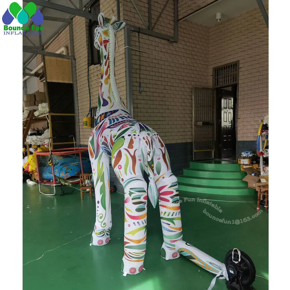 Free Shipping 3m/10ft Colorful Giant Inflatable Giraffe Advertising Animal Toy Cartoon For Zoo Outdoor Decoration Circus Event