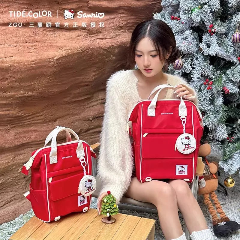 Miniso Sanrio New Women's Backpack Fashion High Quality Hello Kitty Backpack Cartoon Multi functional Student Backpack