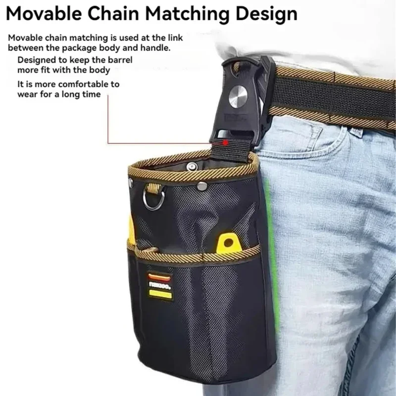 1680D Rotatable Quick-hanging Nail Tool Bag Tool Pouch for Woodworking Electrician Mechanic Man Gift Tool Organizer