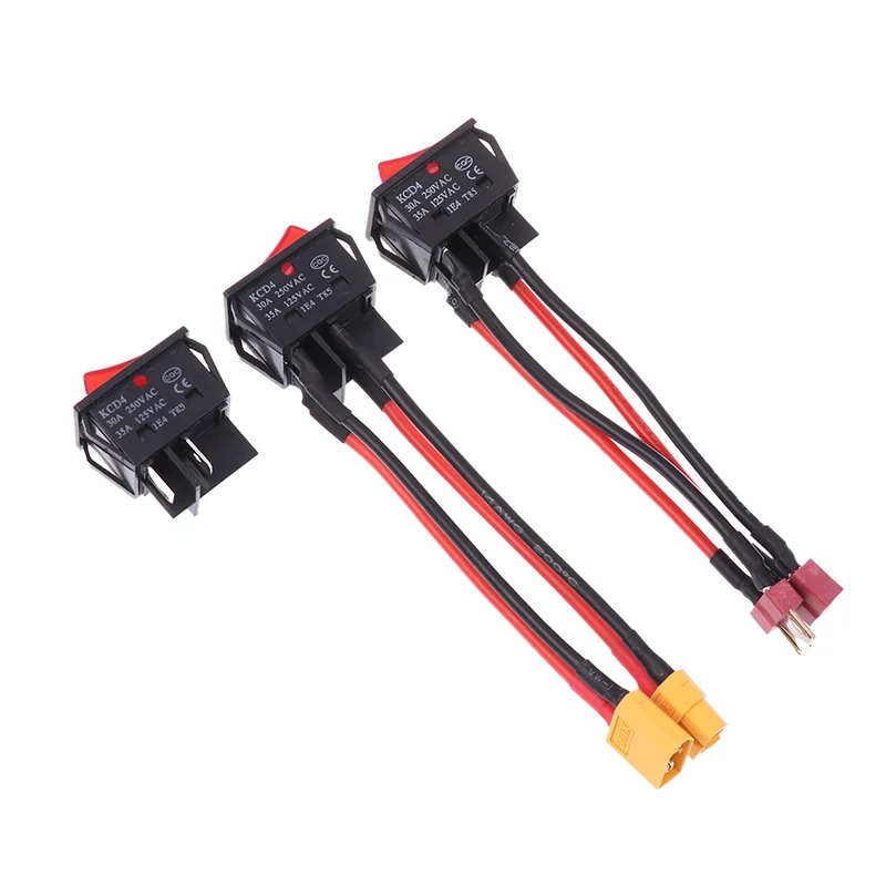 1pcs 30A 12V 24V Battery Main Switch Large Current On-off With XT60/T Plug RC Tug/Bait Boat 550 775 Brushed Motor