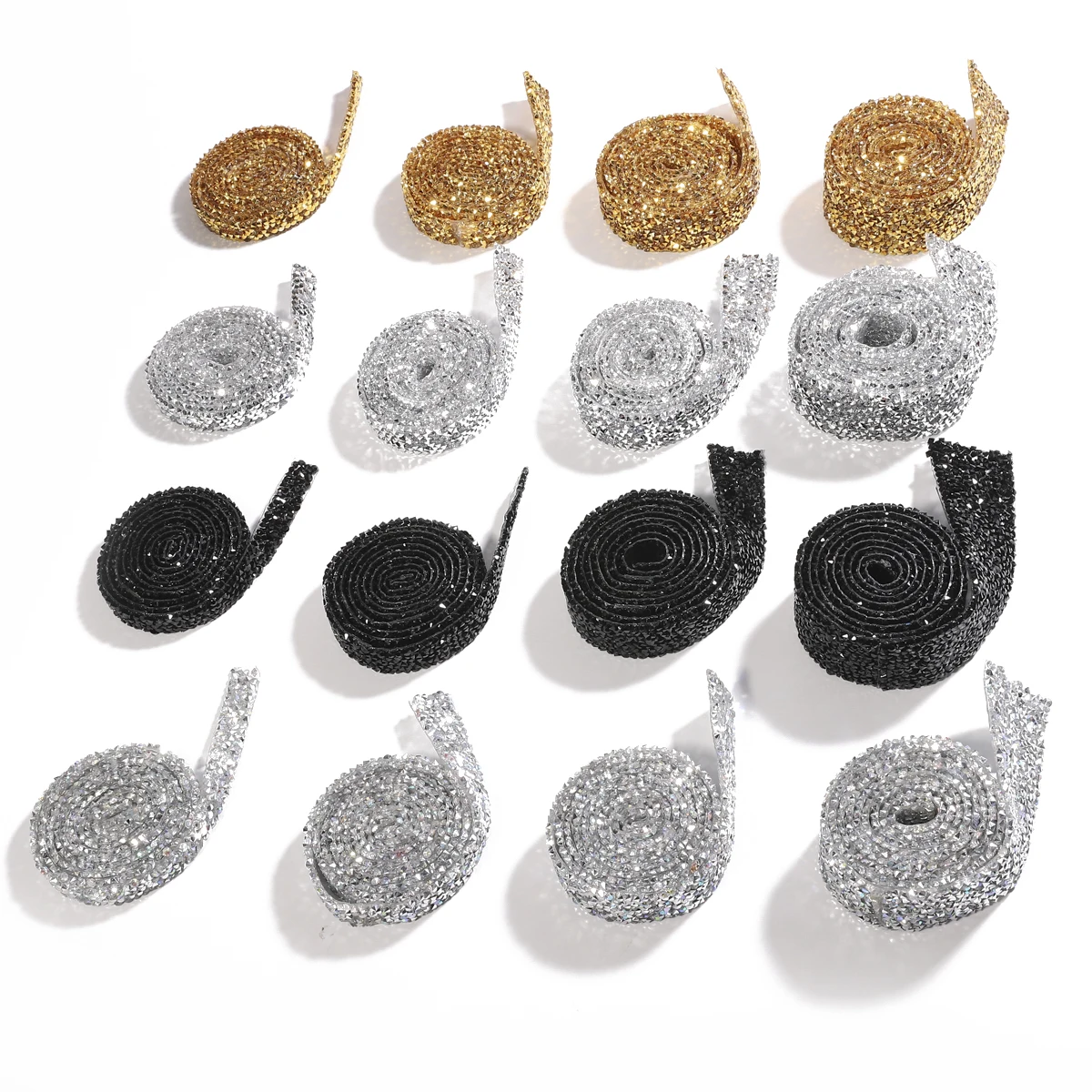 1Yard 10/15/20/30mm Glitter Rhinestone Chain Tape Trim Resin Crystal Decoration DIY Belt Garment Strass Hotfix Applique Craft