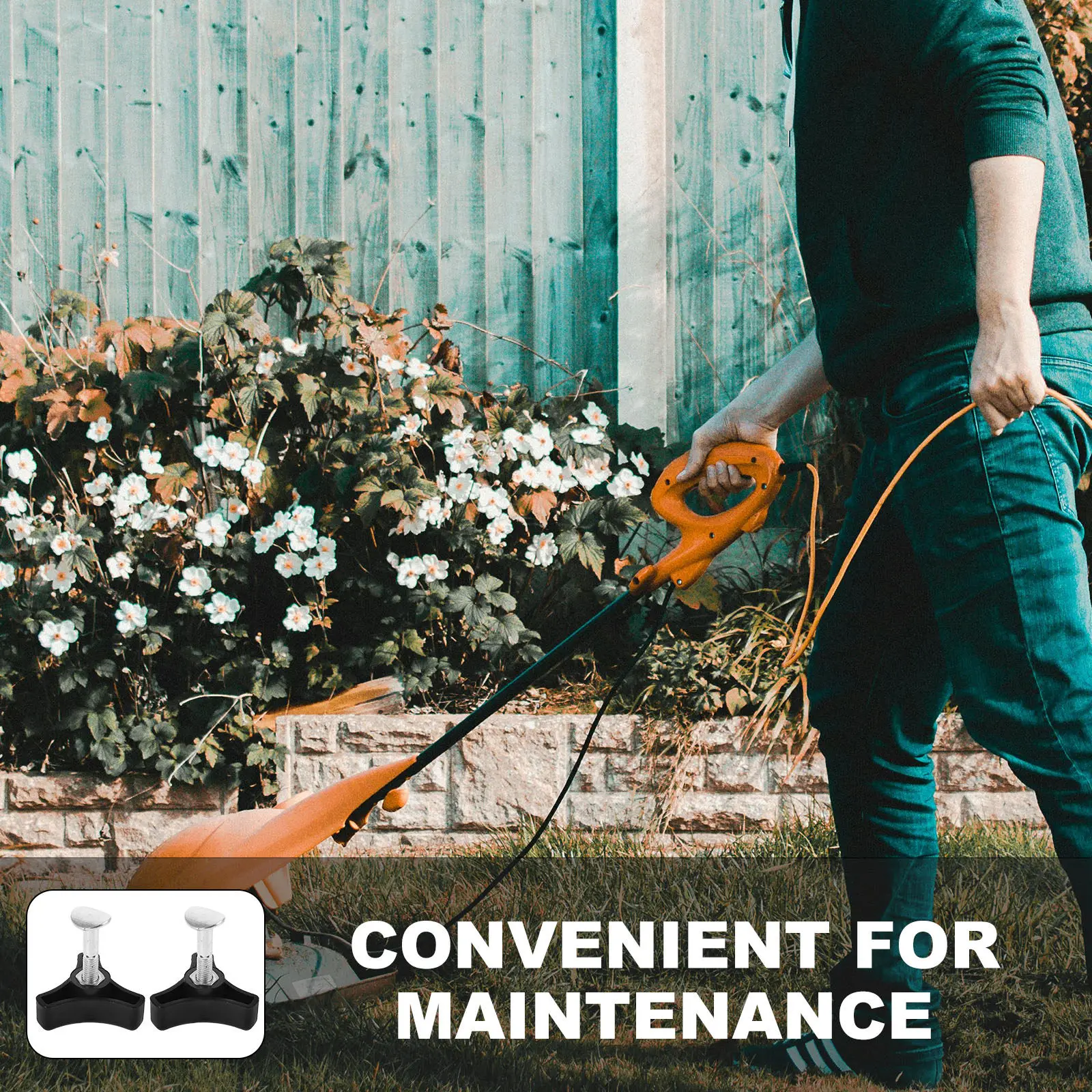 

2Sets Mower Knob Replacement Parts Metal Plastic Triangle Handle Suitable Lawn Machine Grass Trimmer Handle Wing Nut Bolt Mower