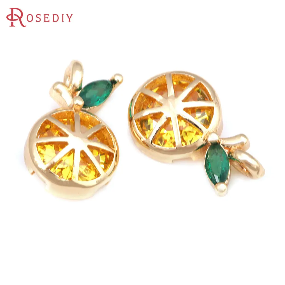 Colgantes de piña de latón y circón para mujer, suministros de fabricación de joyas de alta calidad, collar y pendientes, Color dorado de 18K, 10 piezas