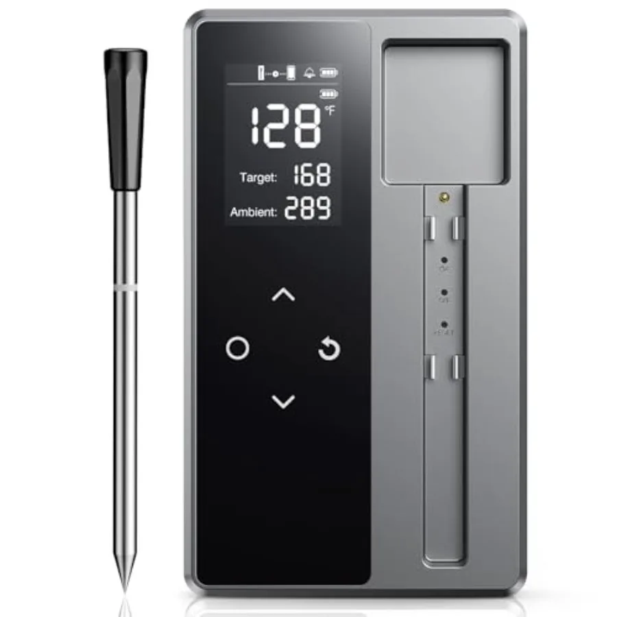

Smart Bluetooth Wireless Meat Thermometer Standalone Base 0.5S Instant Read 6 Sensors with Certified Accuracy Smart Alerts for