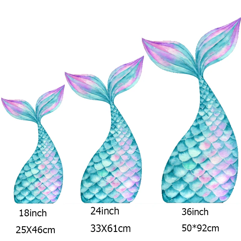 18/24/36inch Mermaid Tail KT Board Purple Shell Cutout for Birthday Party Decoration Mermaid Theme Backdrop Baby Shower Supplies