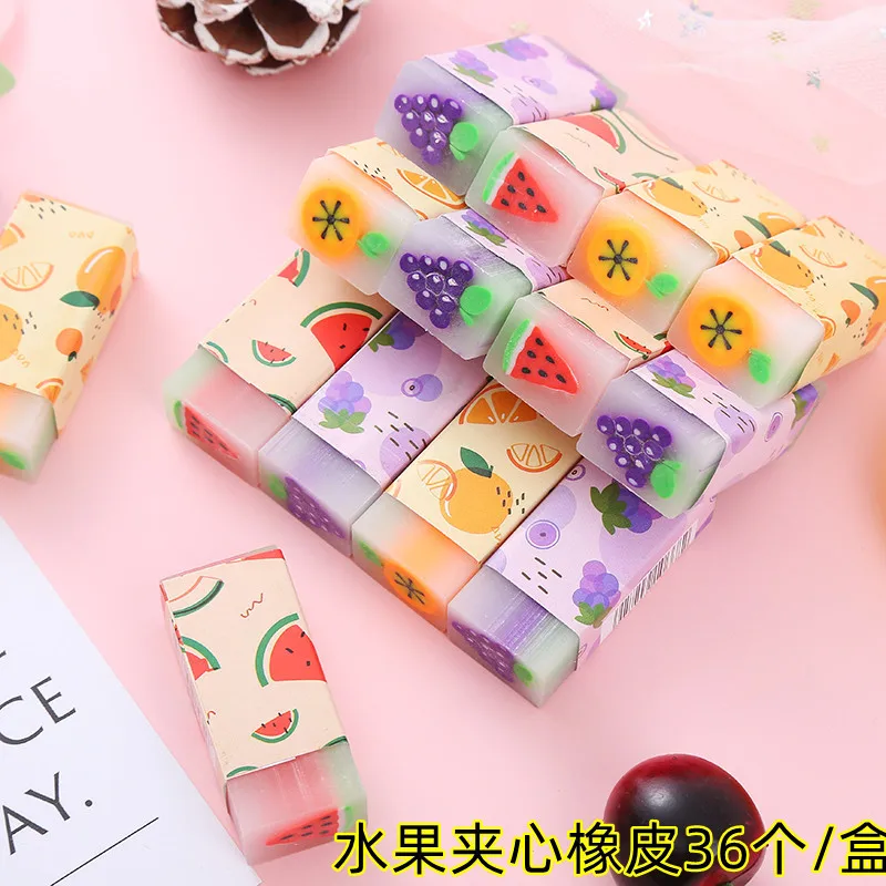 Fruit Jelly Fragrance Cute Creative Cartoon Eraser Student Learning Supplies  Elementary School Stationery Gifts Rubber