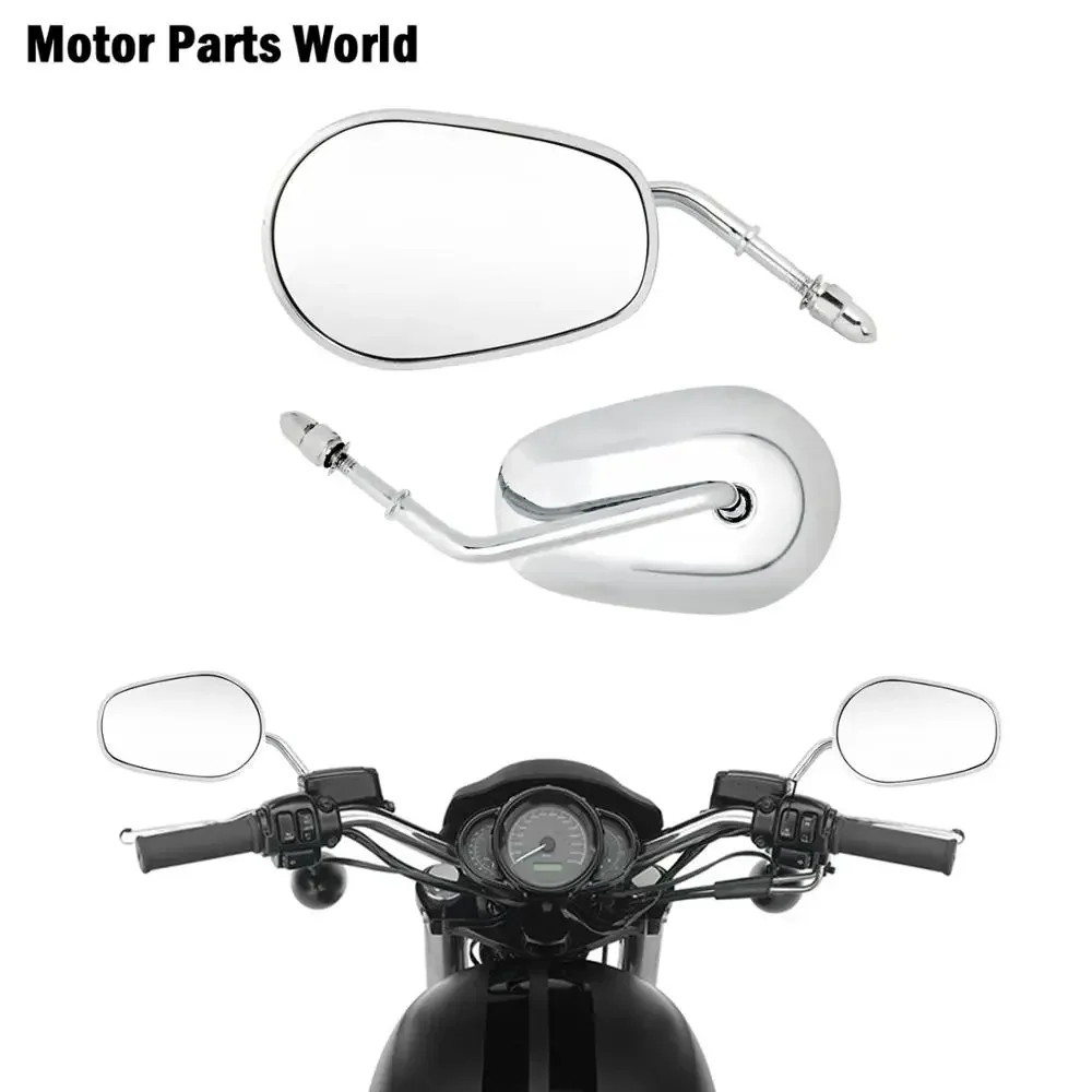 

Chrome Motorcycle Rear View Side Mirror For Harley Touring Road King Sportster XL 883 48 Softail Bobber Chopper Dyna Street Bob