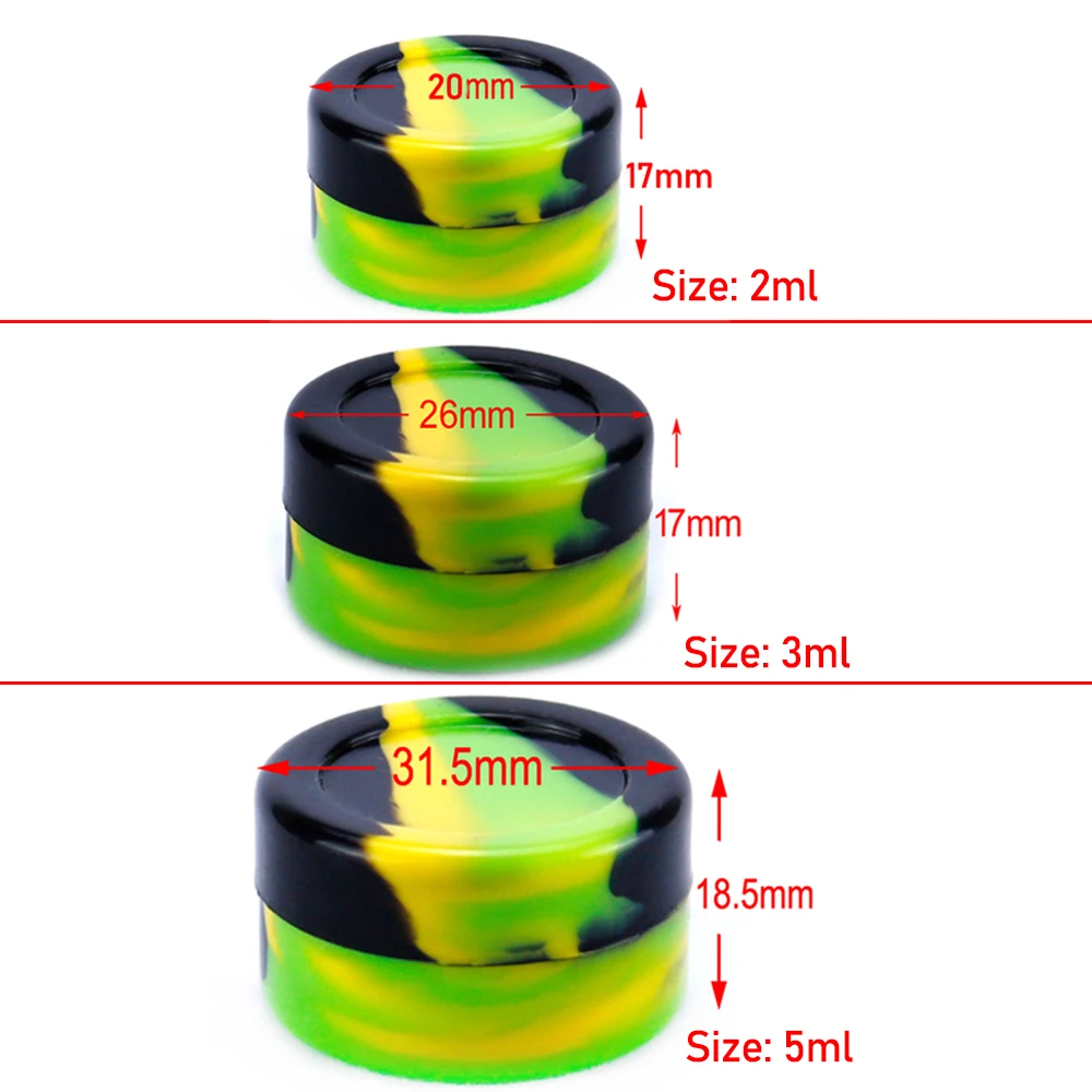 50 sztuk pojemnik silikonowy 2ml/3ml/5ml Nonstick pojemnik butelka twarzy kremowe słoiki oleju schowek torba na kosmetyki kosmetyczne akcesoria