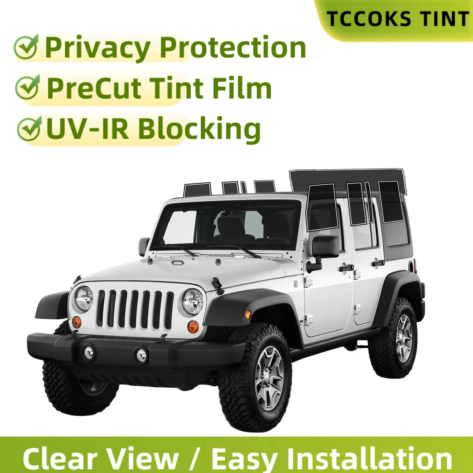

Pre-Cut Window Film for 2011-2017 for JEEP for Wrangler Four-Door Model