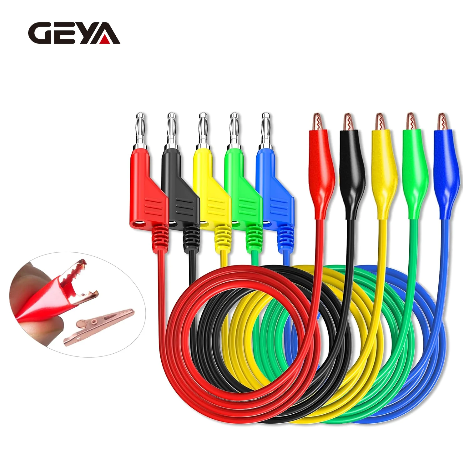 

Stackabe Banana Plug to Alligator Clips Test Leads 500V Soft Flexible Electrical Wire Cables for Multimeter Electrical Testing