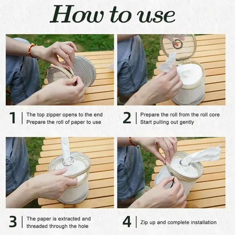Outdoor Camping Tissue Case Roll Paper Storage Bag With Hook Portable Tissue Holder Tent Hanging Napkin Holder Camping Supplies gallery 5