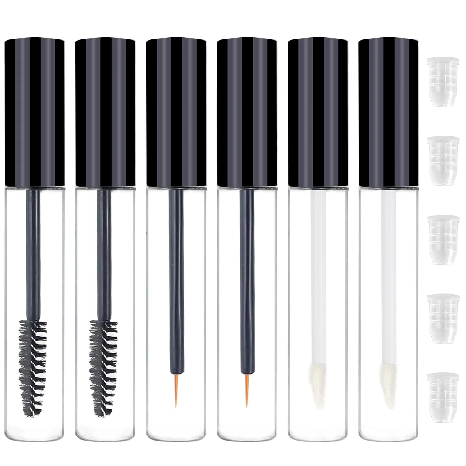 Empty Mascara Tubes 100Pcs 10ml Black Leakproof Wholesale Eyelash Growth Serum Castor Oil Vials DIY Salon Beauty Lash Care Tools