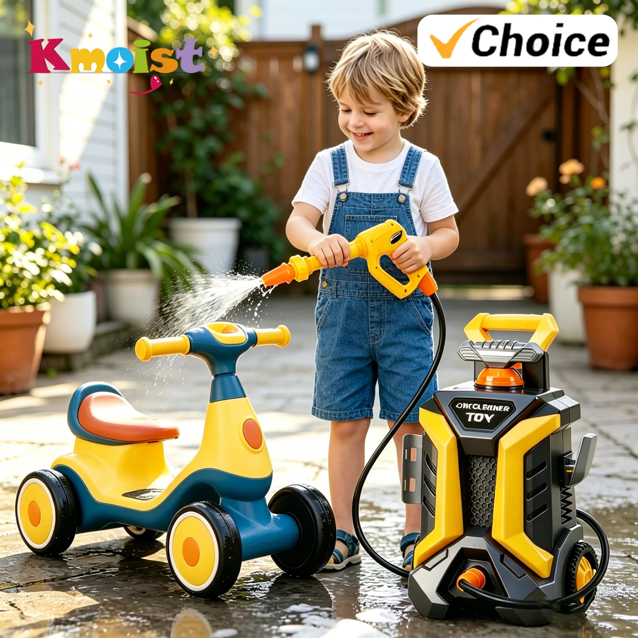

Kids Car Wash Toy Pressure Washer Tools Roles-Play Pretend Play Water Play and Spray Water Toys for Boys Kids Birthday Gifts
