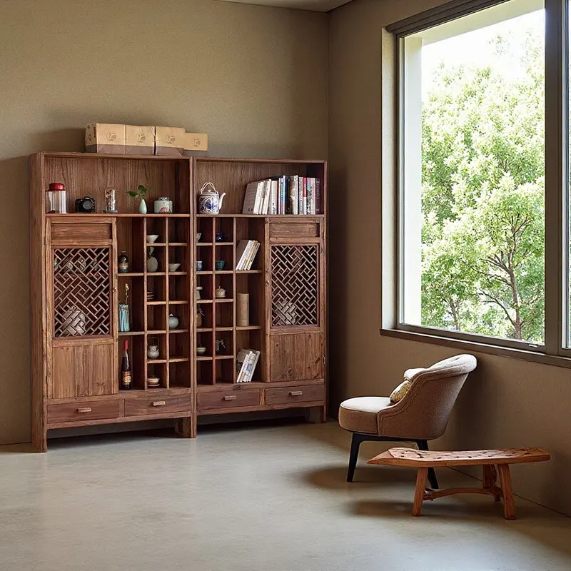 Solid wood Bogu frame  room  set display cabinet  cabinet  cup holder  room tea set storage rack