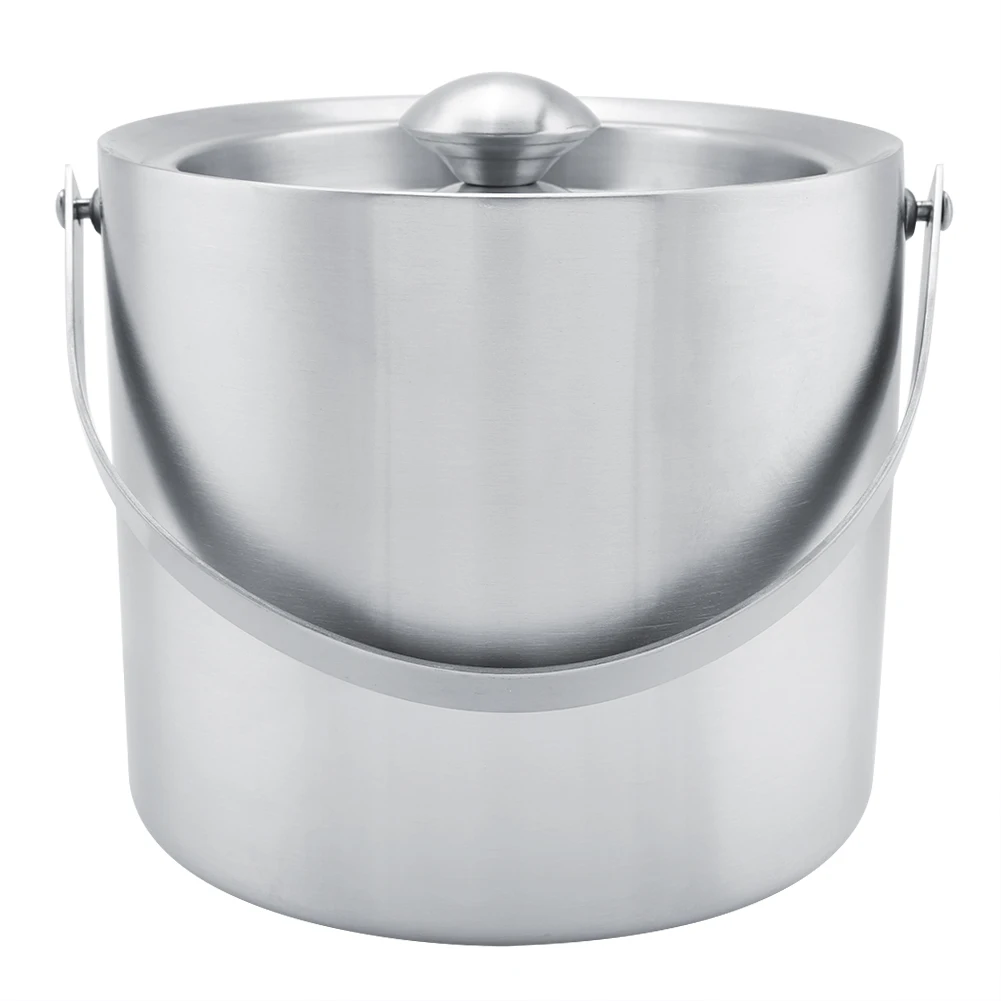 Insulated Ice Bucket, Double Wall Stainless Steel Ice Bucket for Parties and Cocktail Bar, Keep Ice Frozen Longer