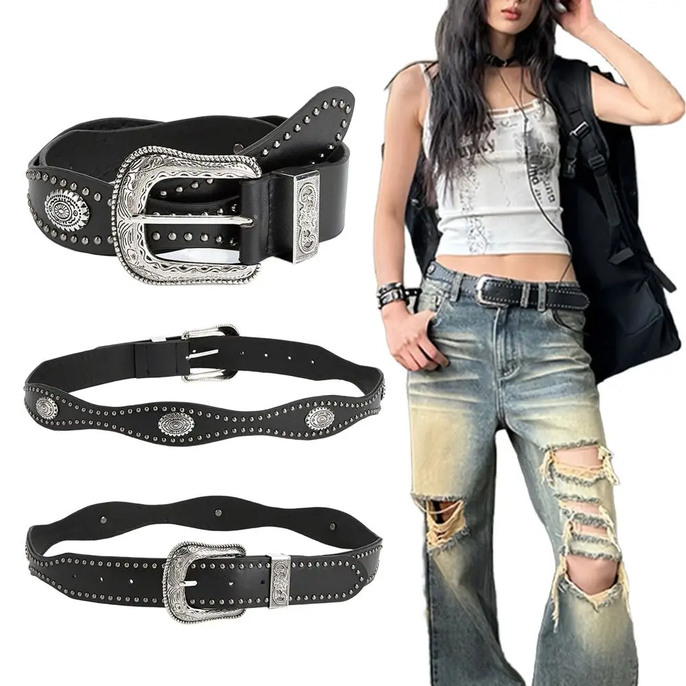 أزياء واسعة المرأة حزام الخصر بو الجلود خمر قبعات رعاة البقر الغربية حزام الرجعية عارضة حزام الجينز